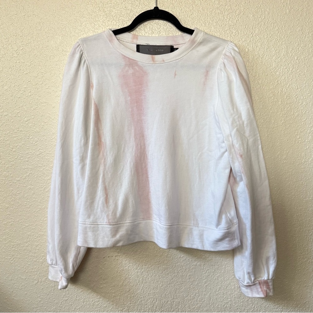 Code Mode White & Pink Tie Dye Cropped Sweatshirt Large